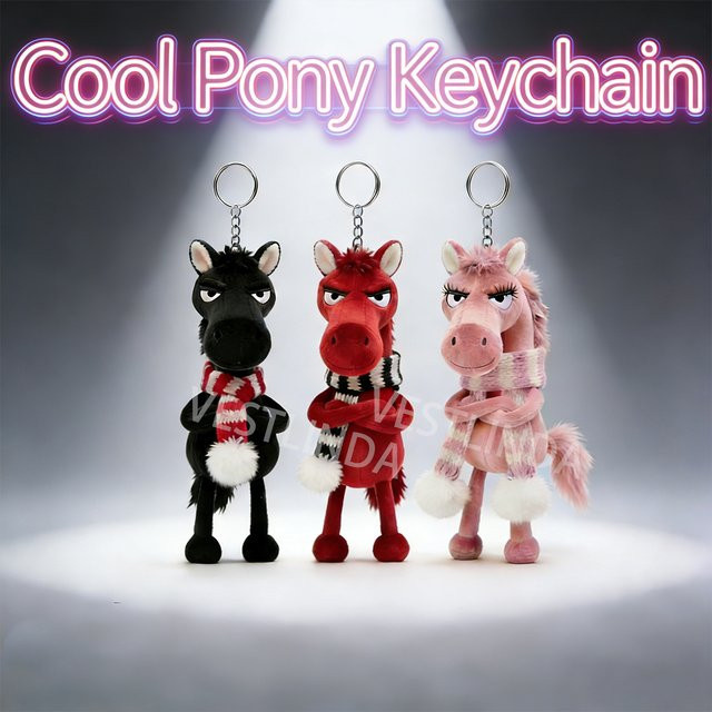 BEAST KINGDOM Stolzes Pony Schlüsselanhänger, 3er-Set, Plüschfigur - Bild 1