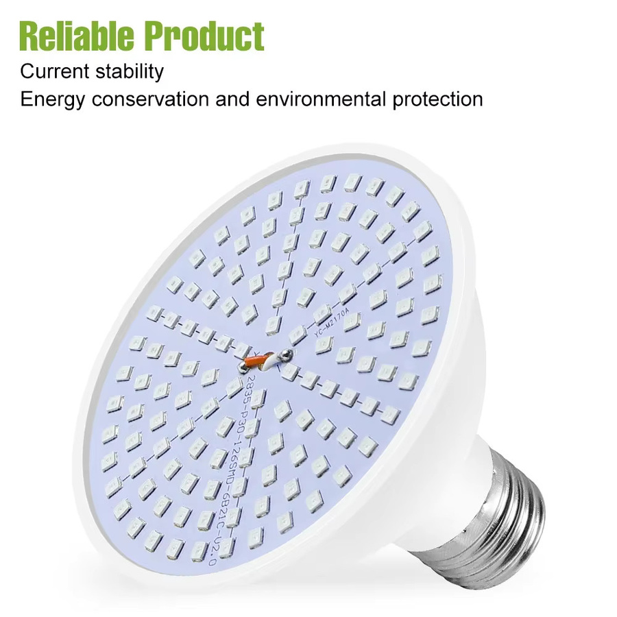 20 W Vollspektrum LED Pflanzenlampe mit E27 Fassung in Weiß für Gemüse, Blumen und Obst - Bild 2