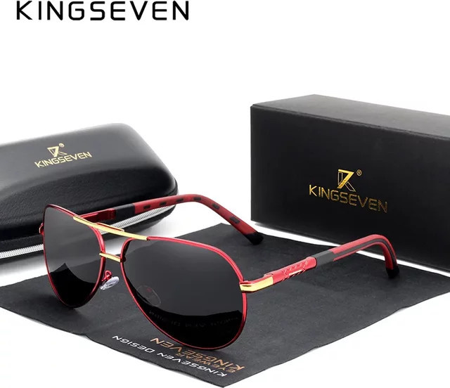 Kingseven Sonnenbrille Aviator, Aluminium, Herren, polarisiert, Vollrand - Bild 1