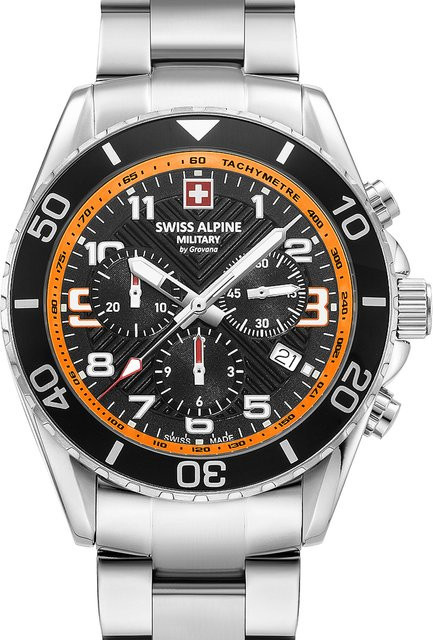 Swiss Alpine Military Chronograph, Quarz, Edelstahl, 42 mm, Herren - Bild 1