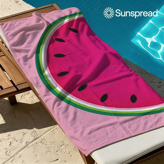 JMG Household Supplies Strandtuch Wassermelonenscheibe, schnelltrocknend und sandfrei, pink/multicolour, B/H: 75 x 150 cm - Bild 1