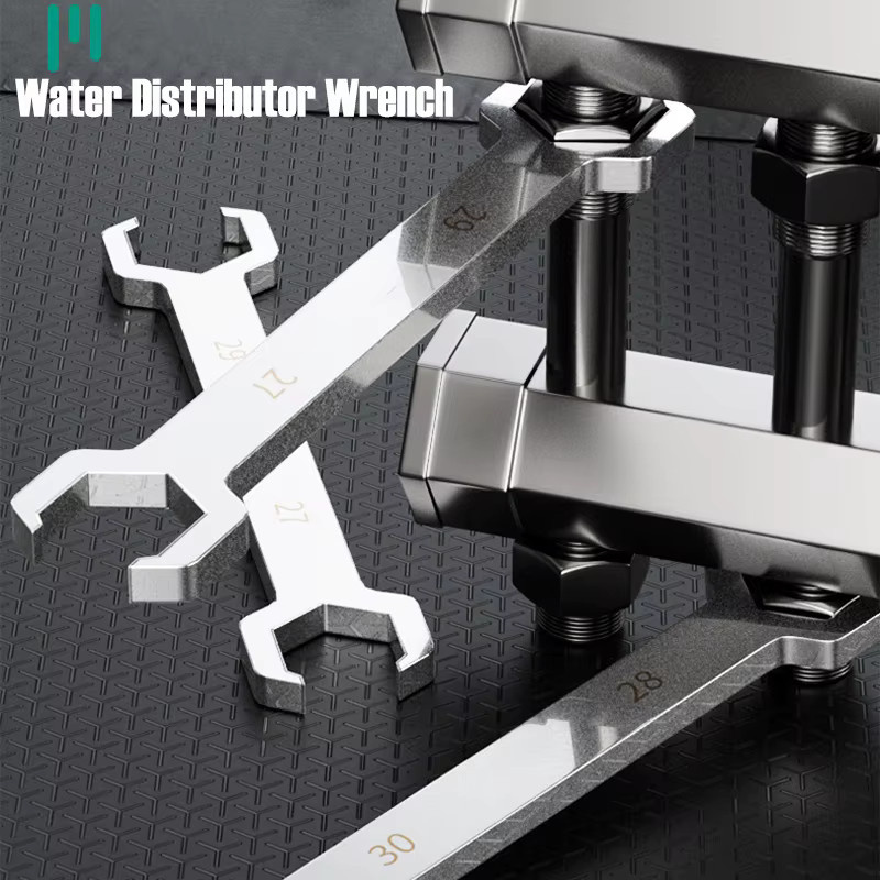AXE SHAN Doppelkopf-Ventilschlüssel für Sanitär und Geothermie in Silber, 27/29mm und 28/30mm - Bild 2