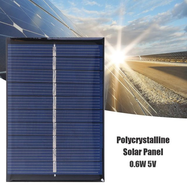 ALLOET Mini DIY Solarpanel-Modul-Ladegerät in Blau, 0,6W 5V 120mA für Handy und Lampenbeleuchtung - Bild 1