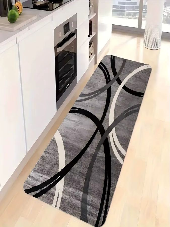 VIKAMA Minimalistischer geometrischer Teppich, rutschfest und wasserabsorbierend für Wohnzimmer, Küche oder Balkon - Bild 6