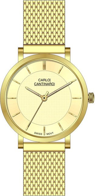 Carlo Cantinaro Damenuhr, Quarz, Edelstahl, Gold, 38 mm - Bild 1