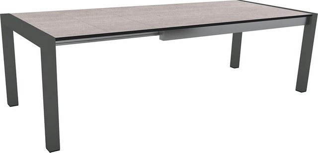 Stern Ausziehtisch Silverstar Stone light aus Aluminium in Anthrazit, B/T: 90 x 174/254 cm - Bild 1