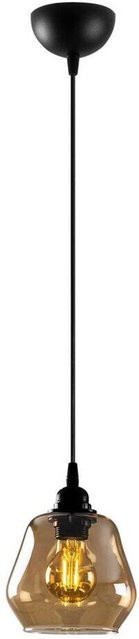 Opviq Pendelleuchte in Schwarz und Gold aus Metall und Glas mit E27 Fassung, Höhe: 110 cm, Breite: 15 cm, Tiefe: 15 cm - Bild 1