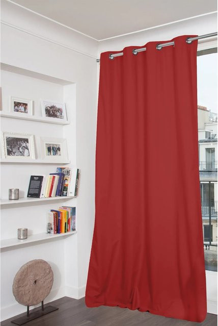 Moondream Verdunklungsvorhang Rot mit Ösen, Höhe: 250 cm, Breite: 135 cm - Bild 1