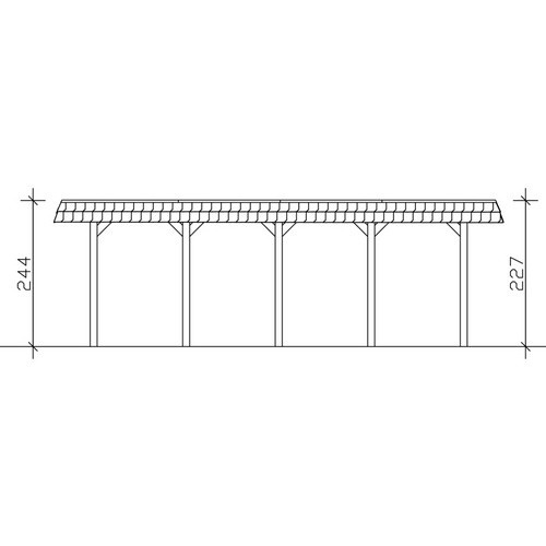Skan Holz Carport Spreewald aus Nadelholz in Nussbaum mit schwarzer Blende und EPDM-Dach, B: 396 cm, H: 244 cm - Bild 4