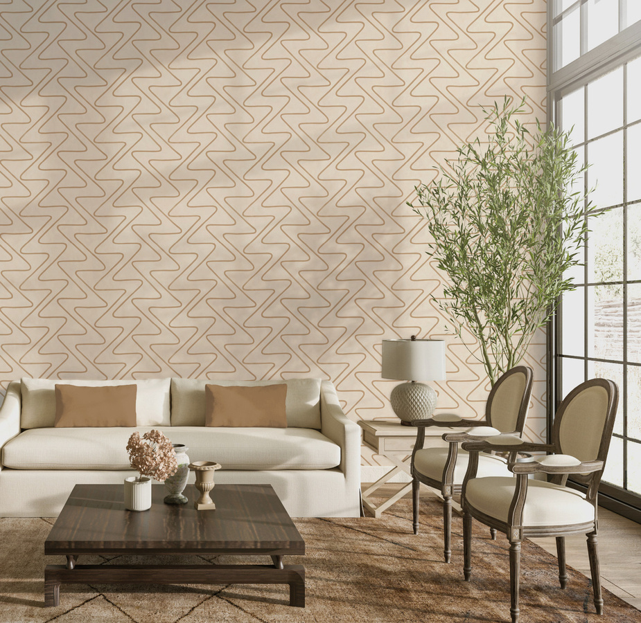 GP & J Baker Tapete Stelvio in Tawny mit abstraktem Design in Braun und Beige aus Vlies - Bild 1