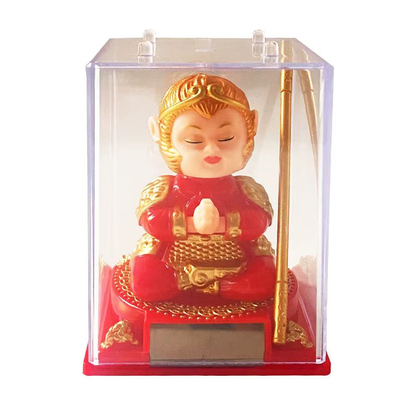 ACRDDK Sun Wukong Solarenergie Ornament Ruyi Jingu Bang Dekoration in Multicolor für Auto, Heim und Schreibtisch - Bild 3