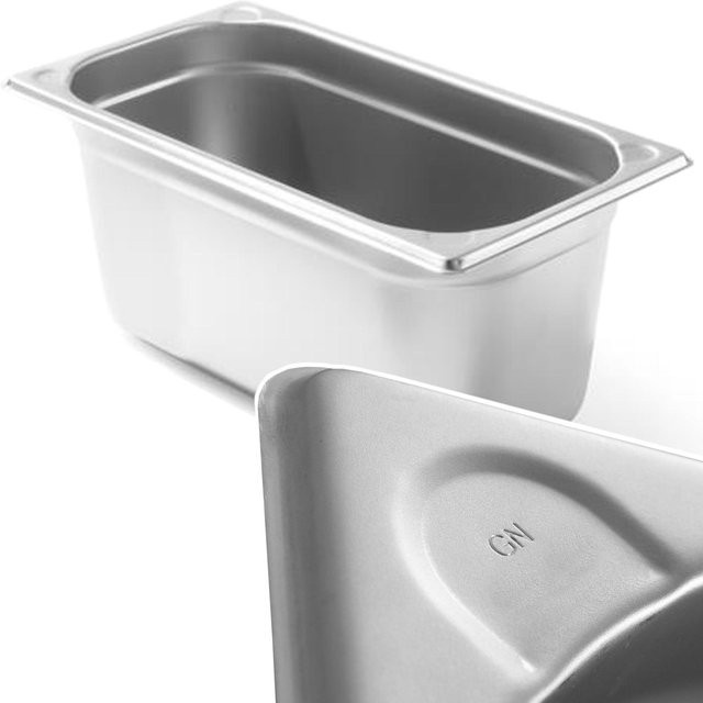 Hendi Kitchen Line GN 13 Stahlbehälter aus Edelstahl, Farbe Silber, Höhe: 15 cm - Bild 1