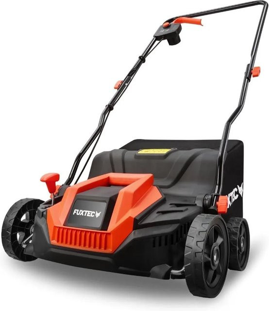 FUXTEC Elektro-Vertikutierer FX-EV320ECO in Schwarz mit 1300W Motor, 5-fach Tiefenverstellung und 40L Fangkorb - Bild 1