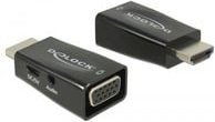 Delock 65901 Adapter von HDMI auf VGA mit USB-C und 3,5 mm Audio-Klinke, Schwarz - Bild 1