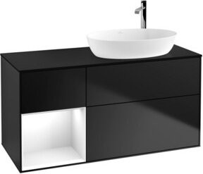 V&B Waschtischunterschrank Finion in Weiß und Schwarz lackiert, Breite: 120 cm, Tiefe: 50,1 cm, Höhe: 50,1 cm - Bild 1