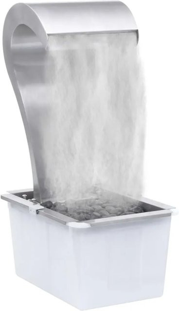 vidaXL Garten-Wasserfall aus Edelstahl in Silber, B/T/H: 52,4 x 34,2 x 82 cm - Bild 1
