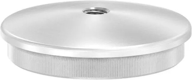 FeNau Einsteckkappe aus V2A Edelstahl in Silber für Rohr Ø 60,3x2,5 mm mit M8 Gewinde und gewölbtem Design, B/T/H: 180 x 140 x 60 mm - Bild 1