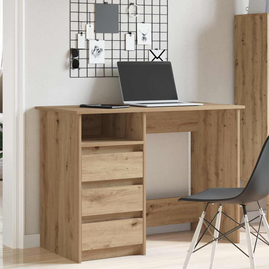 vidaXL Schreibtisch aus Holzwerkstoff in Artisan-Eiche, B/T/H: 102 x 50 x 75 cm - Bild 4