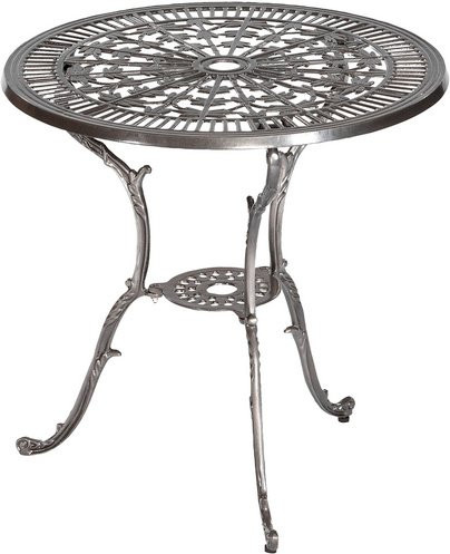 Merxx Gartentisch Lugano rund aus Aluminium in Grau, Durchmesser: 70 cm, Höhe: 68 cm - Bild 1