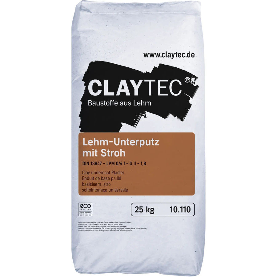 Claytec Lehm Unterputz mit Stroh 25 kg - Bild 2