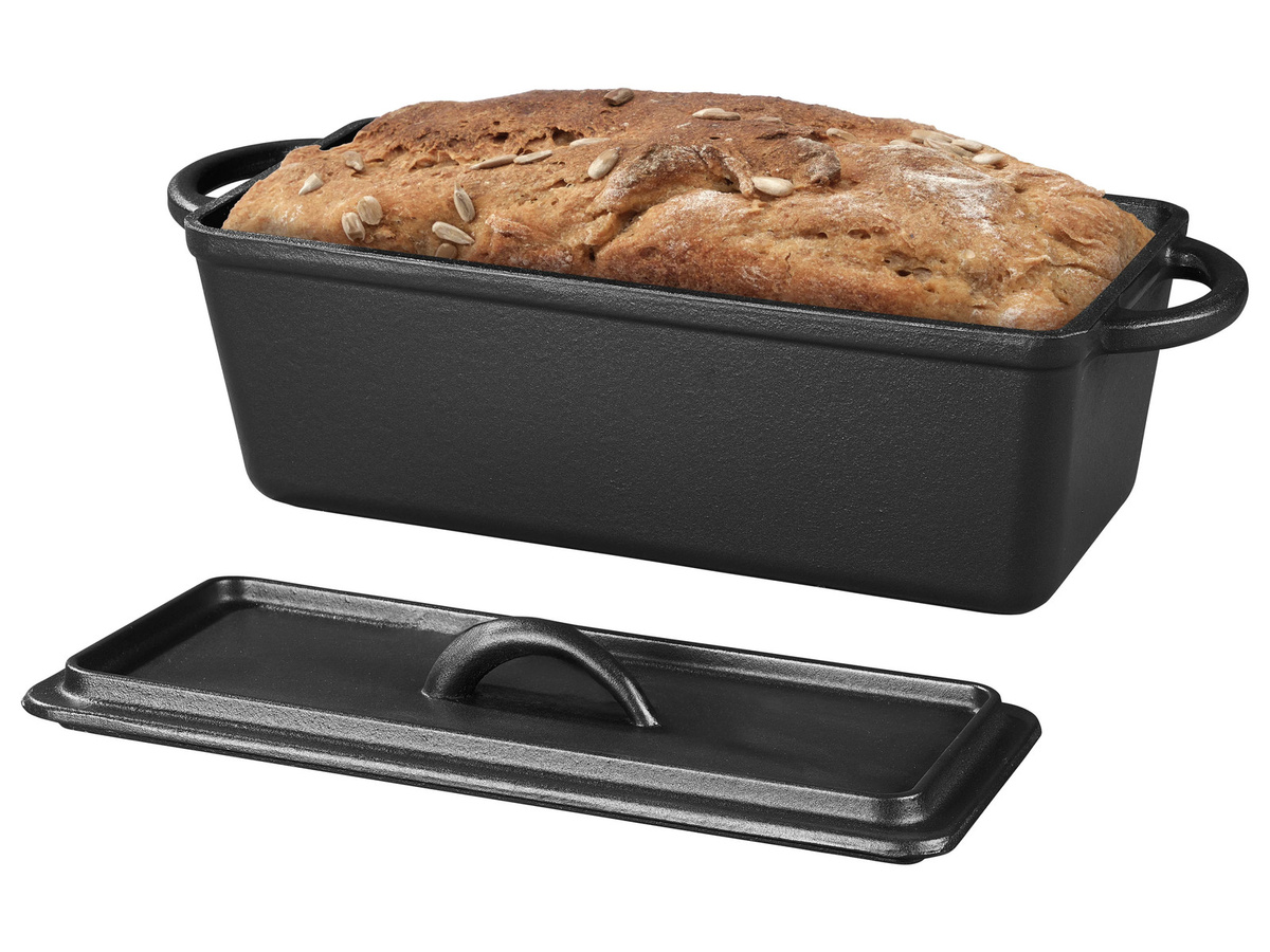 GRILLMEISTER Dutch Oven Kastenform mit Deckel und Grill-Wok aus Gusseisen in Schwarz - Bild 2