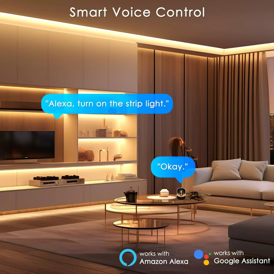 Tuya WiFi CCT COB LED Streifen 24V, dimmbar, 2700K-6500K, Smart Linear Lichtband in Weiß - Bild 5