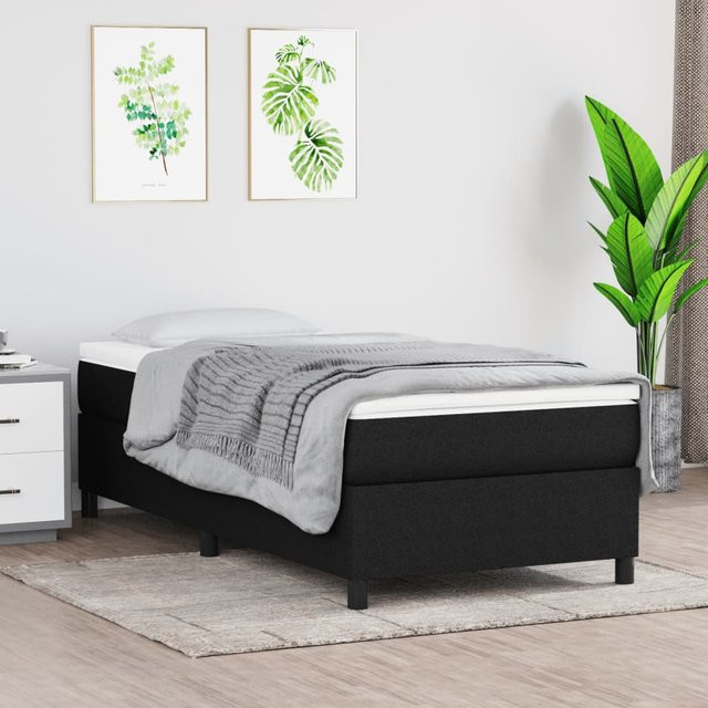 vidaXL Boxspringbett aus Stoff in Schwarz, B/T/H: 90 x 200 cm - Bild 3