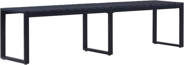 furnicato Gartenbank modern in Schwarz mit PS-Platte und Eisengestell, B/T/H: 180 x 45 x 40 cm - Bild 1