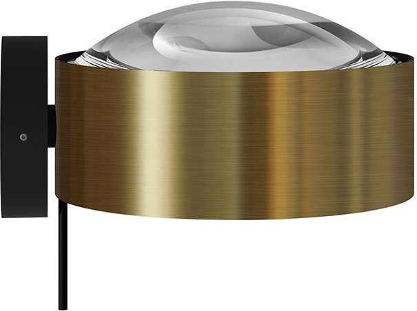 Top Light Puk! 160 Wall Avantgarde LED-Wandleuchte in Messing gebürstet und Schwarz matt mit Glas und klarer Linse (2700K Warmweiß) - Bild 1