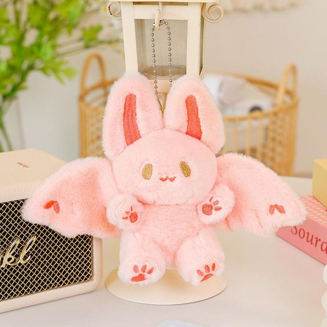 Yiran Health & Beauty Kawaii Fledermaus Plüschtier, Plüsch Schlüsselanhänger, 15cm - Bild 1