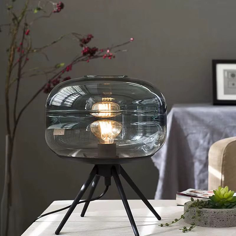 JIANKEXING Designer Postmoderne Kunstglas Nachttisch mit dekorativer Beleuchtung für Schlafzimmer und Wohnzimmer - Bild 2