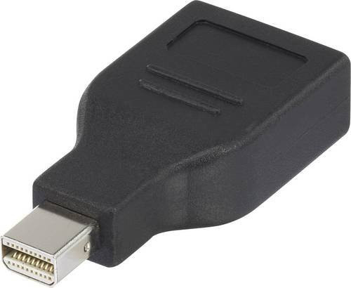 Renkforce RF-4174572 DisplayPort Adapter Schwarz mit vergoldeten Steckkontakten (1x Mini-DisplayPort Stecker auf 1x DisplayPort Buchse) - Bild 1