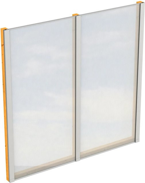 Skan Holz Seitenwand aus Holz und Polycarbonat in Eiche Hell, B/H: 193 x 200 cm, semi-transparent - Bild 1