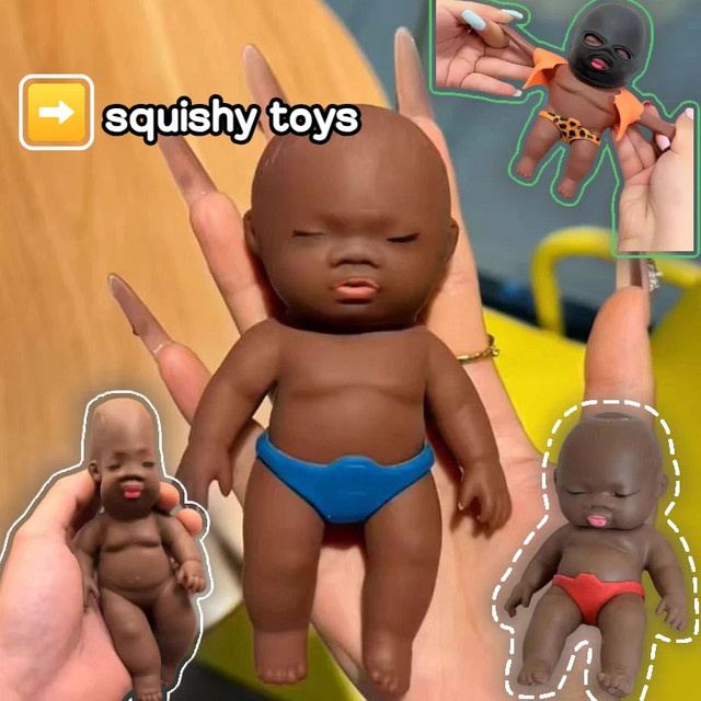 Nedooh Schwarze Quetschpuppe Käse-Squishy, Stressabbau-Spielzeug - Bild 1