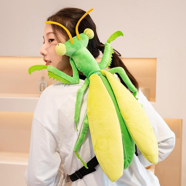 Yiran toy Libelle Gottesanbeterin Plüschtier Rucksack, Grün - Bild 1