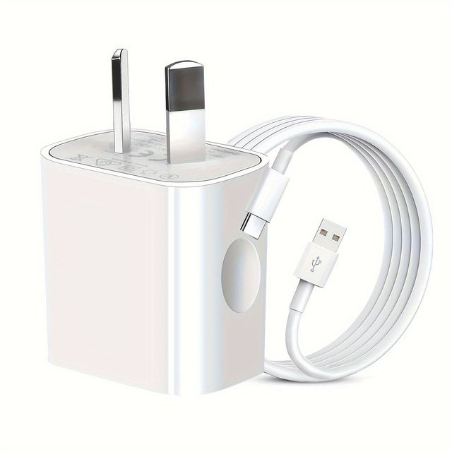 TAQKRED Elektronik-Ladeadapter mit AU-Stecker und 2,1A Dual-Port für Mobiltelefone, weiß - Bild 1