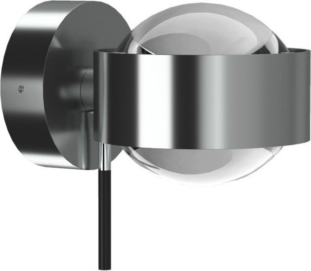 Top Light Puk Mini Wall Wandleuchte in Chrom matt mit transparenter Glassphäre - Bild 1