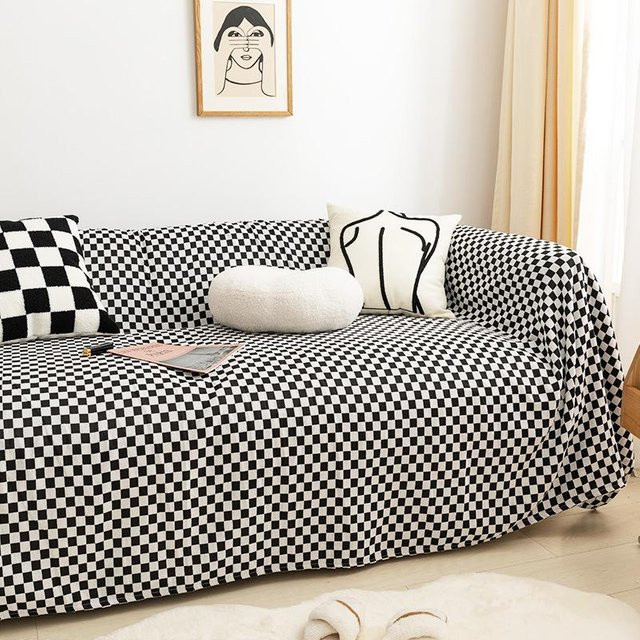 Super Six Sofa Überwurf im Zebra-Muster, Nordic Wohnzimmer Sofa Abdeckung aus Polyester, Breite: 85 cm - Bild 1