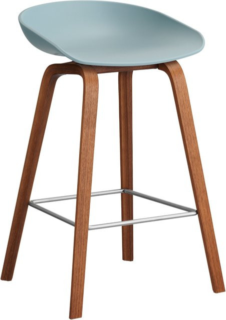 HAY About A Stool AAS 32 Hocker in Blau mit Eichenholz oder Walnussholz und Polypropylen - Bild 1