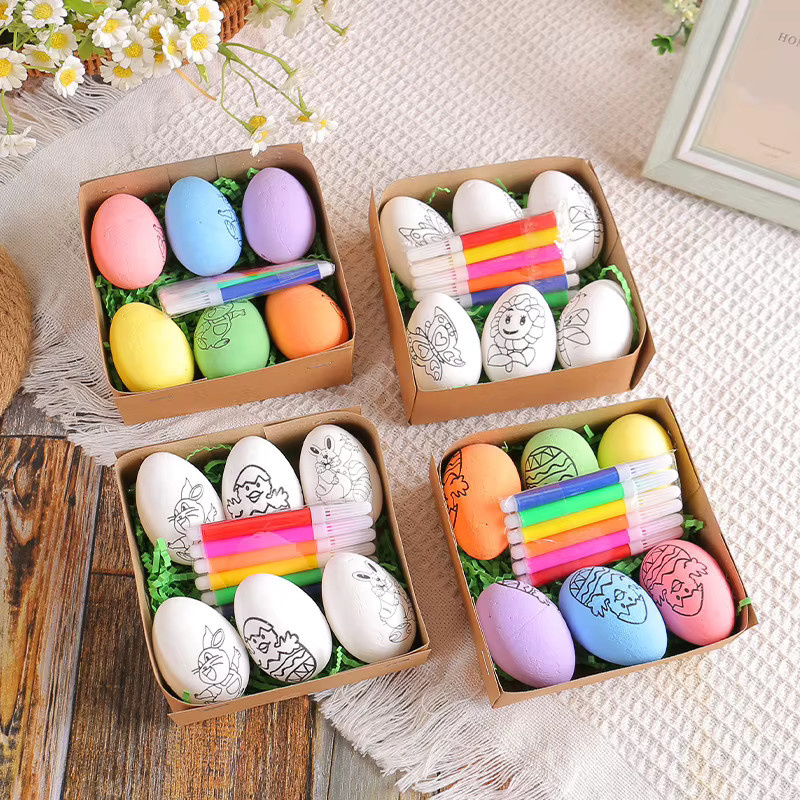 DIY Doodle Kit zum Bemalen von Ostereiern mit Farbstiften, buntes Bastelset für Kinder - Bild 3