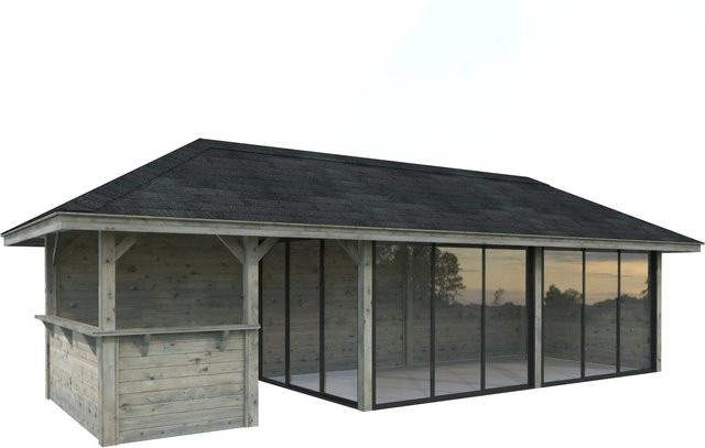 PALMAKO Pavillon Bianca Set 219 Slide aus Fichtenholz in Grau, B/H/T: 876 x 319 x 300 cm - Bild 2