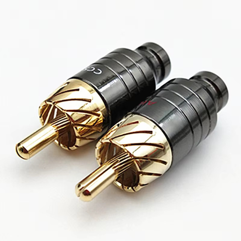 JCD RCA-Stecker Anschlussbuchse Set vergoldet in Rot, Weiß und Gold für Audio Ausgang und Eingang - Bild 2
