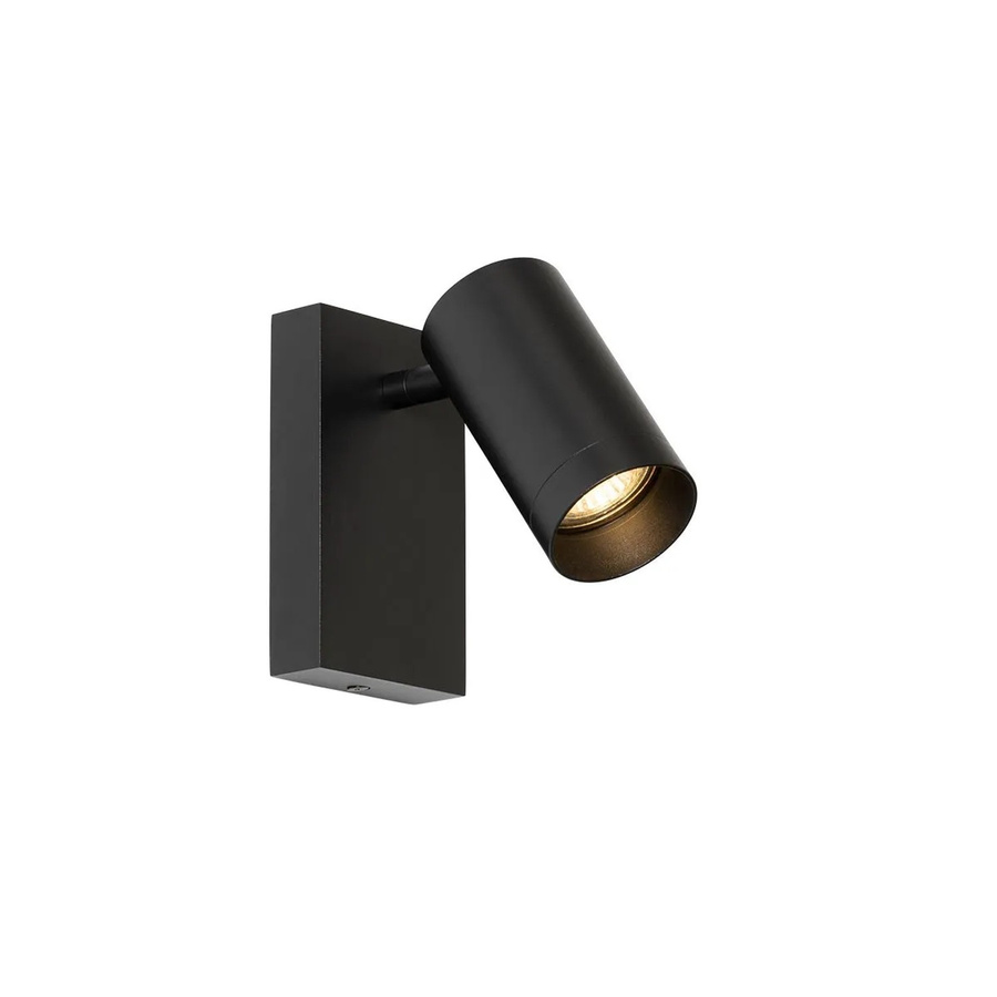 QAZQA Jeana Luxe Moderne Wandleuchte Schwarz, verstellbar und dimmbar, GU10 aus Aluminium und Stahl - Bild 2