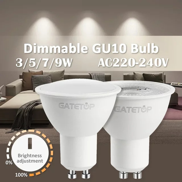 Gatetop 8er Set GU10 LED-Lampen dimmbar als Spot-Glühbirne für Einbauleuchten - Bild 1