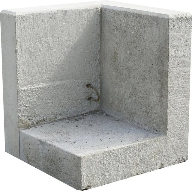 EHL Stützwinkel L-Stein Einleitig Ecke in Grau, B/T/H: 50 x 55 x 12 cm - Bild 1