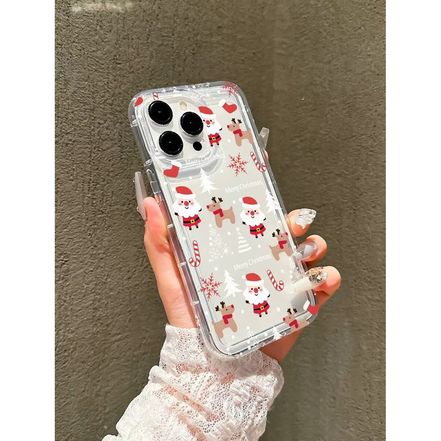 Transparente TPU-Handyhülle mit Weihnachtsmann-Muster für iPhone 11 bis iPhone 17 Pro Max, stoßfestes Design - Bild 2