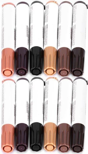 GoolRC Bodenreparaturmarker Set mit 12 Stück in 6 Farben, Ausbesserungsstifte für Massivholz, Möbel, Türen und Fenster, Farbe: Schwarz und Mehrfarbig - Bild 1