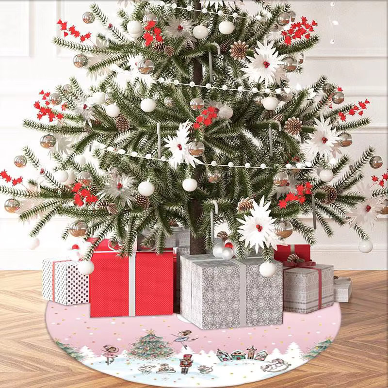 VIKAMA Weihnachtsbaum Matte mit Nussknacker-Cartoon-Design, rund, Durchmesser: 90 cm - Bild 2