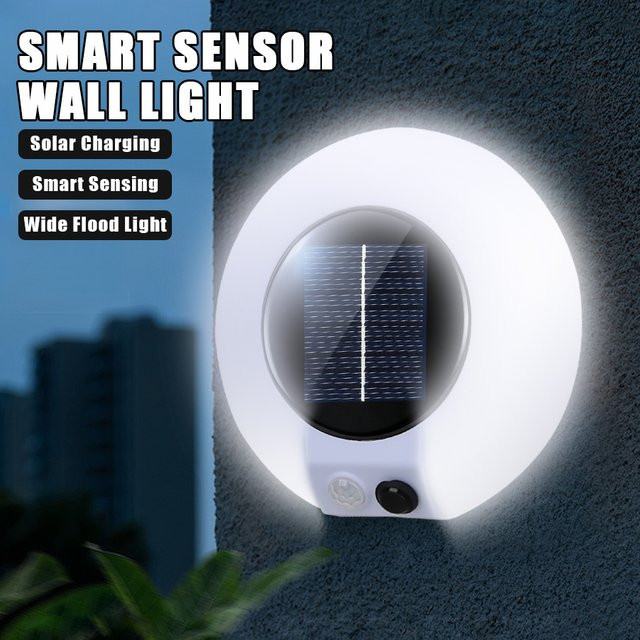 ZHIYU Solar LED Wandlampe mit 20 LEDs und Bewegungssensor, wasserdicht, Weiß, für Garten und Hof - Bild 1