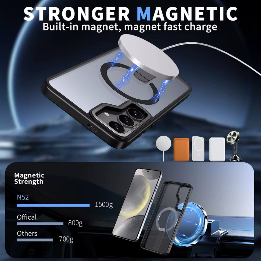 Transparente MagSafe Magnetische Ladestation Hülle für Samsung Galaxy S26 S25 S24 S23 Ultra Plus S24 FE Edge - Bild 2